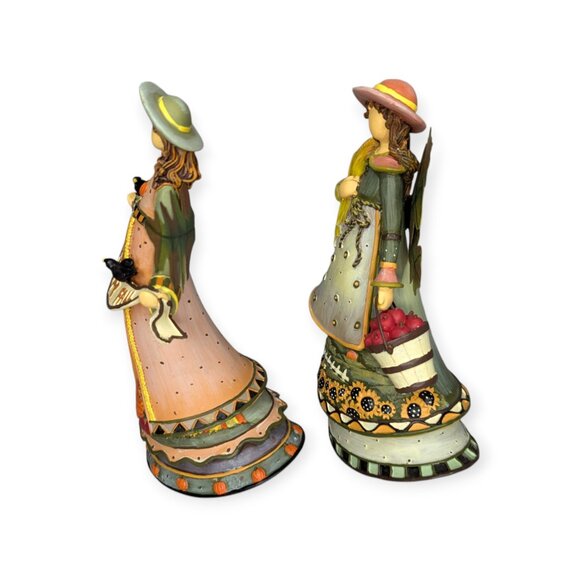 Joelson Industries Fall Angels Figurines Metal Leaf Wings Apples Sunflowers-2 - Picture 8 of 13